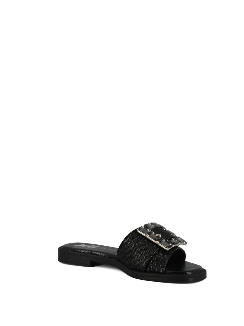 XTI Ciabattine donna nere con pietre decorative 145308