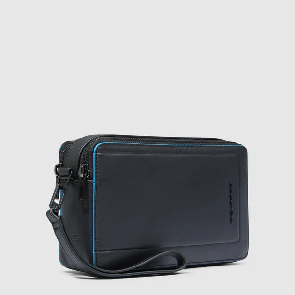 Piquadro Pochette Nera a due scomparti Linea Blue Square AC4221S138