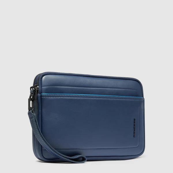 Piquadro pochette blu in pelle linea Blue Square porta iPad mini e RFID AC6156S138R