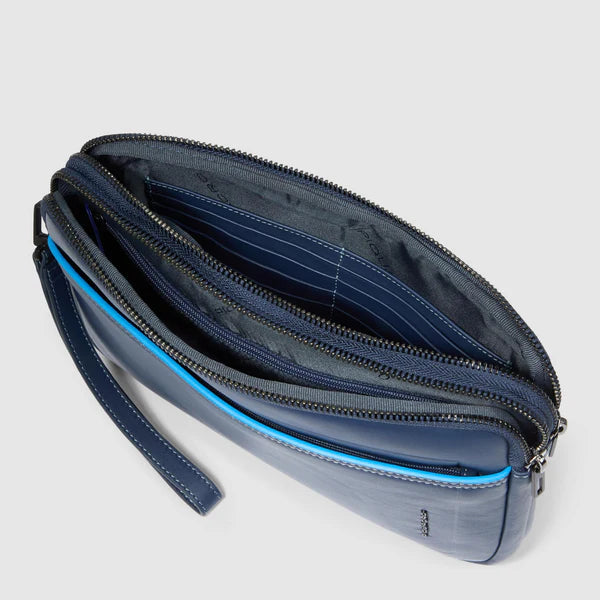 Piquadro pochette blu in pelle linea Blue Square porta iPad mini e RFID AC6156S138R