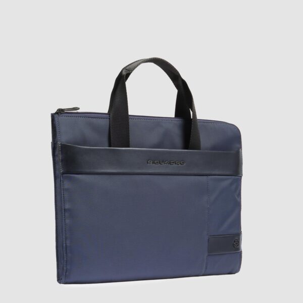 Piquadro Custodia Borsa Porta PC 13,3" Manici A Scomparsa Pelle e Tessuto Blu AC6810W129