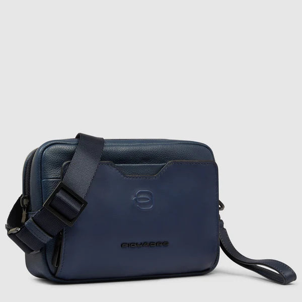 Piquadro Pochette Blu in pelle a due scomparti con tracolla rimovibile AC6913S142