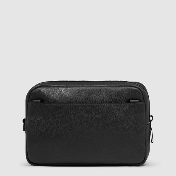 Piquadro Pochette Nera in pelle  a due scomparti con tracolla rimovibile AC6913S142