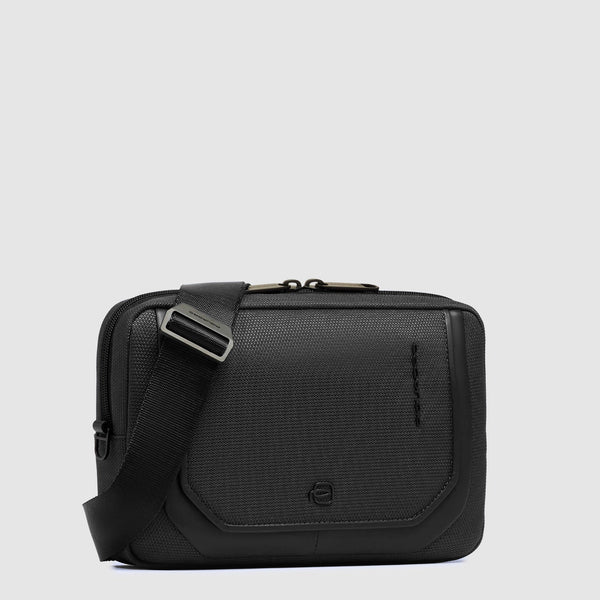 Piquadro Pochette in tessuto riciclato e pelle Nero AC6961S143