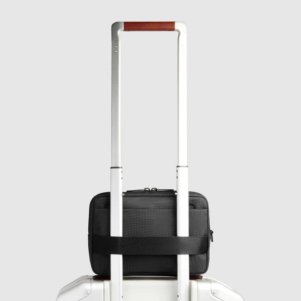 Piquadro Pochette in tessuto riciclato e pelle Nero AC6961S143