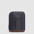 Piquadro Borsello con tasca anteriore porta IPAD Mini  Blu/Cuoio CA3084BR2