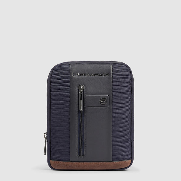 Piquadro Borsello con tasca anteriore porta IPAD Mini  Blu/Cuoio CA3084BR2