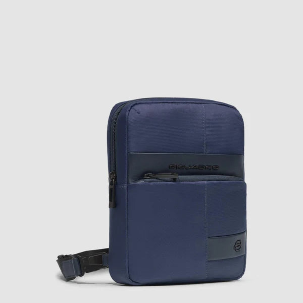 Piquadro Borsello uomo tracolla in pelle e tessuto blu CA3084W129/BLU