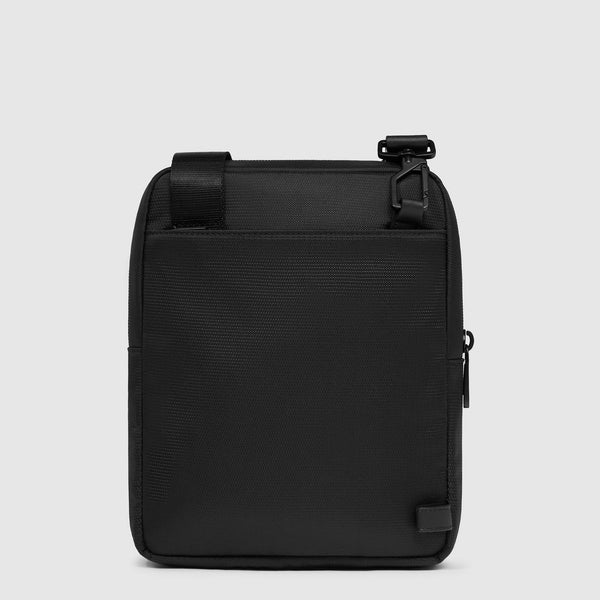 Piquadro Borsello tracolla nera in pelle e tessuto CA3084W129