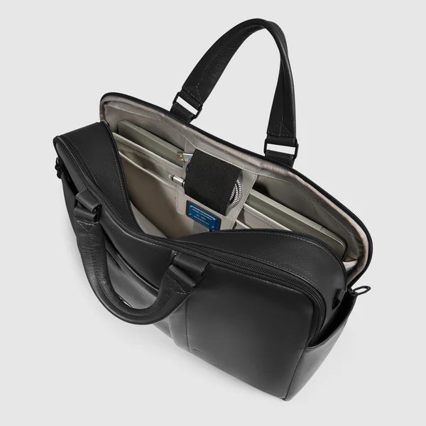 Piquadro Borsa cartella da lavoro porta pc 15,6" in pelle Nera con RFID CA6026W137