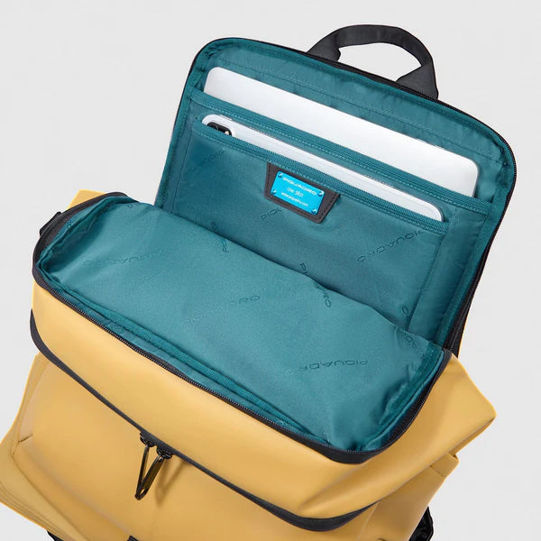 Piquadro Zaino resistente all'acqua porta pc 15,6" tessuto gommato blu CA6465C2OW