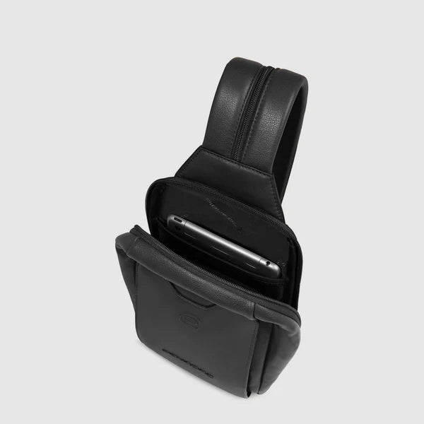 Piquadro Zaino Monospalla uomo in pelle  porta iPad®mini Nero RFID CA6916S142