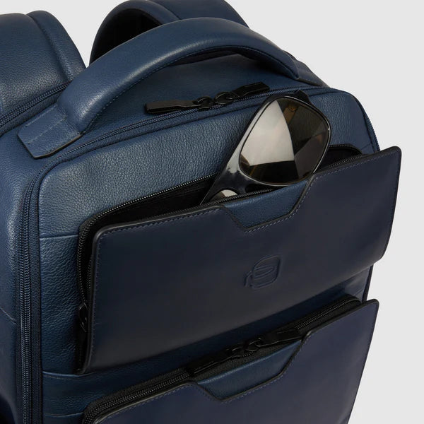 Piquadro Zaino da viaggio in pelle blu porta pc 14"CA6923S142