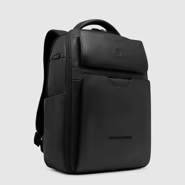 Piquadro Zaino da viaggio in pelle nero porta pc 14" CA6923S142