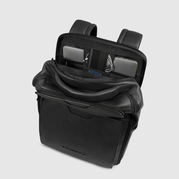 Piquadro Zaino da viaggio in pelle nero porta pc 14" CA6923S142