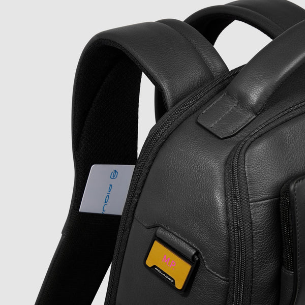 Piquadro Zaino da viaggio in pelle nero porta pc 14" CA6923S142