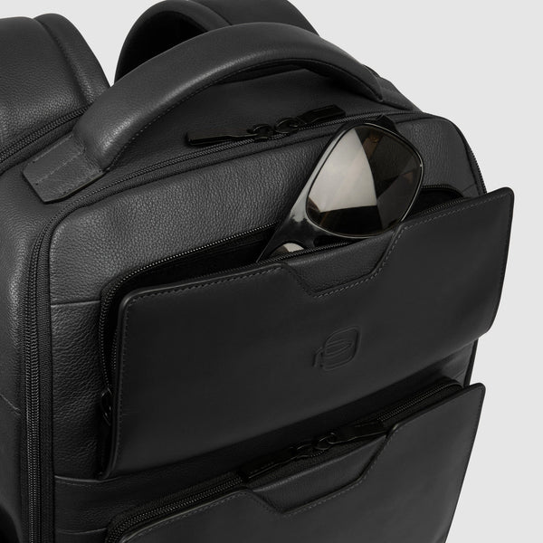 Piquadro Zaino da viaggio in pelle nero porta pc 14" CA6923S142
