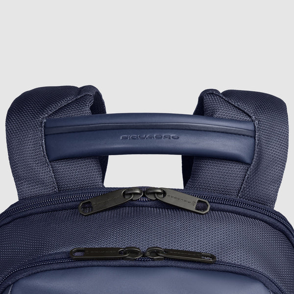 Piquadro Zaino da viaggio e moto in tessuto riciclato e pelle Blu,  con USB e RFID CA6927S143BM