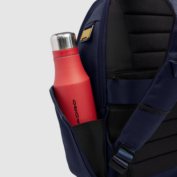 Piquadro Zaino da viaggio e moto in tessuto riciclato e pelle Blu,  con USB e RFID CA6927S143BM