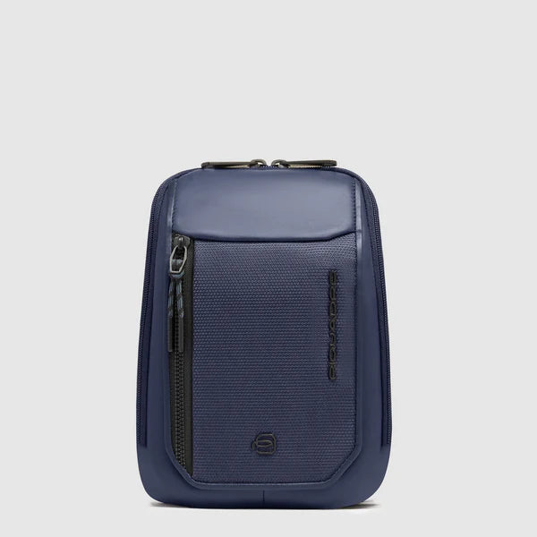 Borsello porta iPad®mini in tessuto riciclato e pelle Nero con RFID CA6933S143