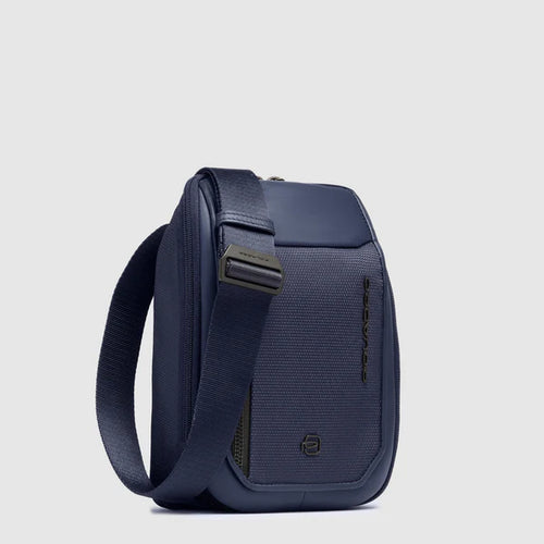 Borsello porta iPad®mini in tessuto riciclato e pelle Nero con RFID CA6933S143