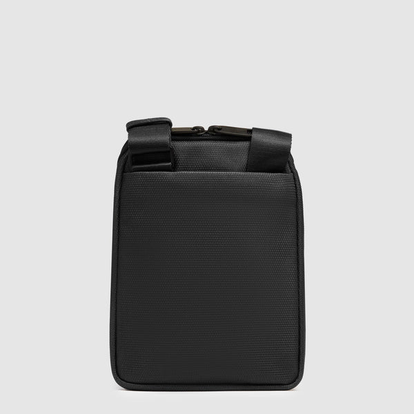 Borsello porta iPad®mini in tessuto riciclato e pelle Nero con RFID CA6933S143