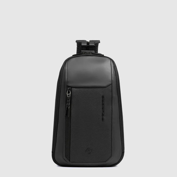 Piquadro Zaino monospalla in tessuto riciclato e pelle con RFID CA6934S143 N