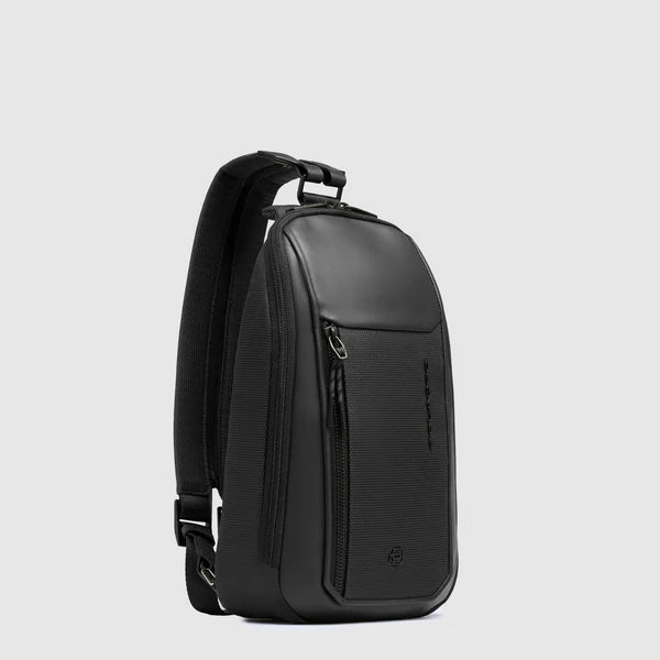 Piquadro Zaino monospalla in tessuto riciclato e pelle con RFID CA6934S143 N