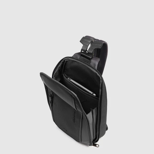Piquadro Zaino monospalla in tessuto riciclato e pelle con RFID CA6934S143 N