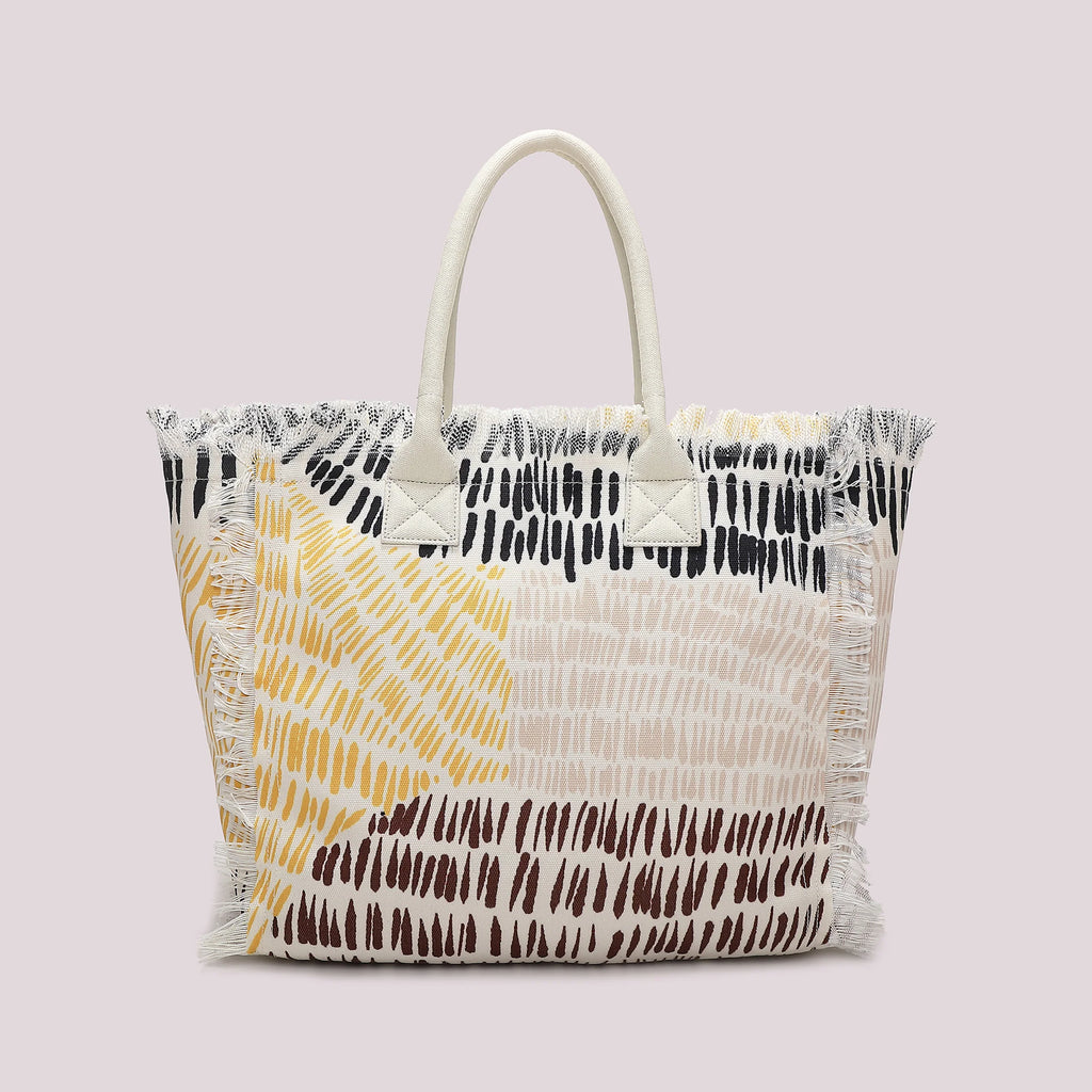 Mimi Muà Borsa Mare Grande Fantasia Ocra Beige  M8-Y201391