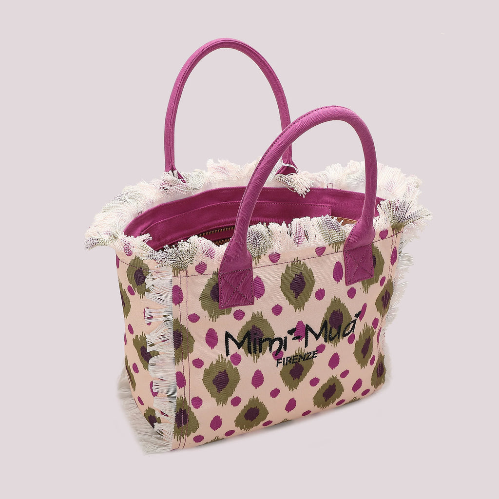 Mimi Muà Borsa Mare Piccola Fantasia Verde Rosa M8-Y201392