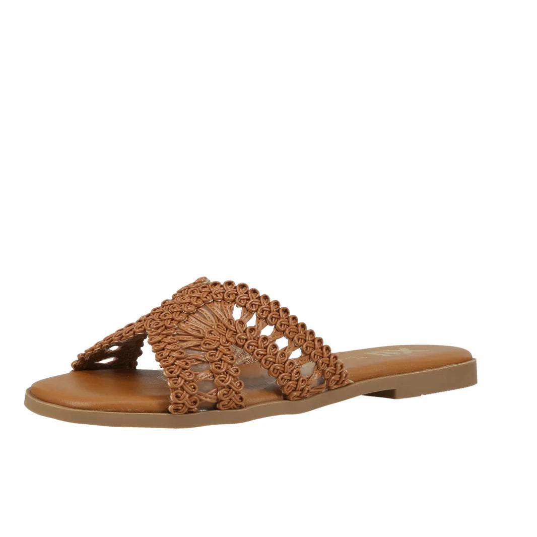 XTI Sandalo similpelle intrecciato color cammello 145373