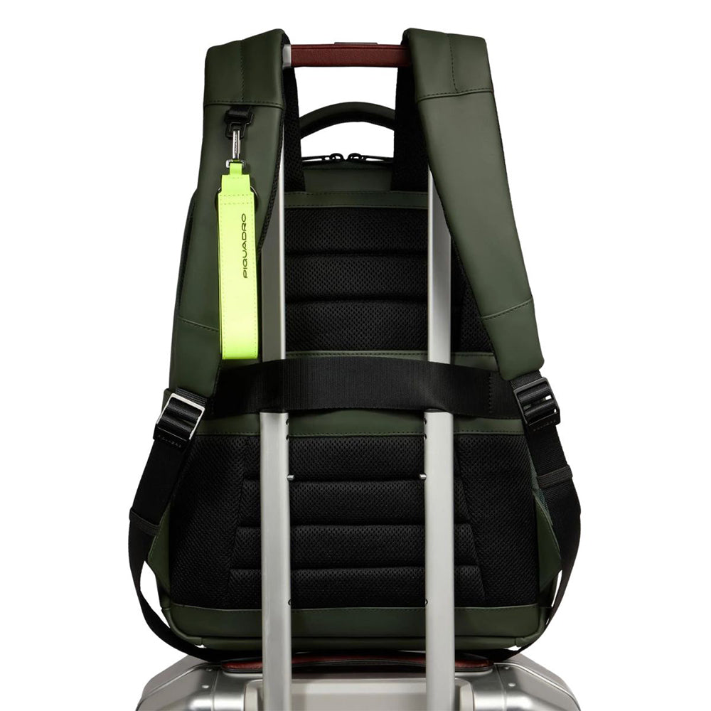 Piquadro Zaino porta pc e porta iPad Verde in tessuto gommato CA6238W129W