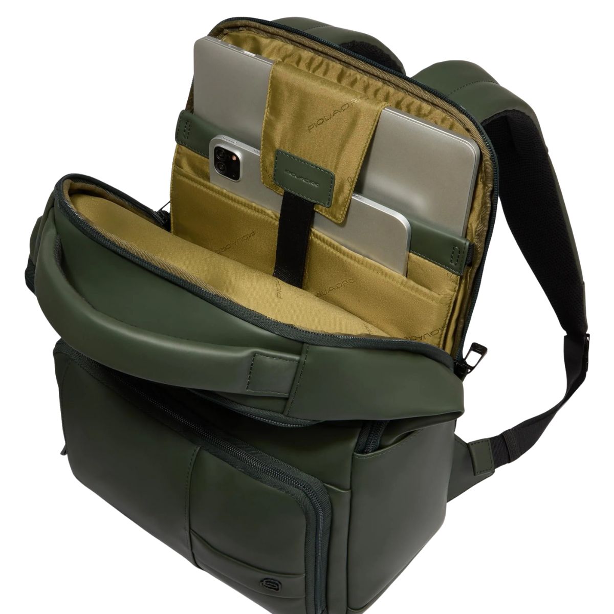 Piquadro Zaino porta pc e porta iPad Verde in tessuto gommato CA6238W129W