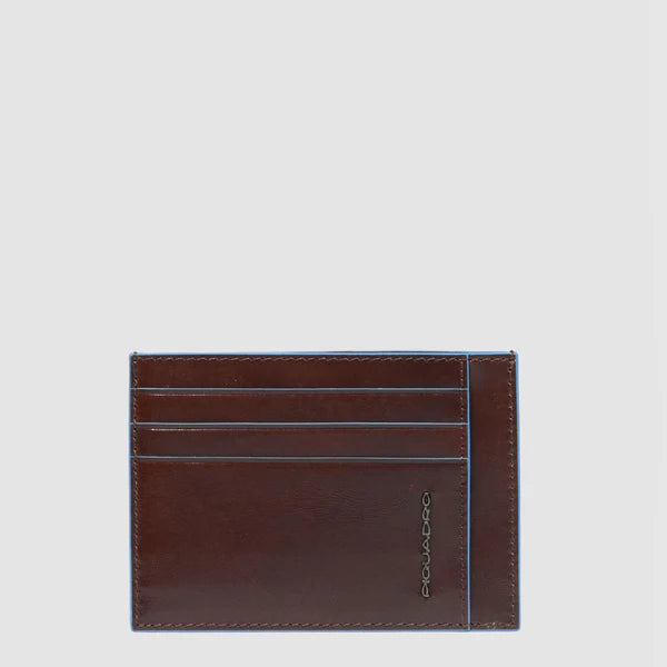 Piquadro Portacarte uomo sottile in pelle mogano moro Blue Square  PP2762B2R
