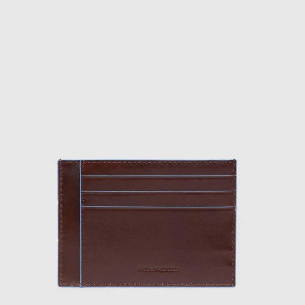 Piquadro Portacarte uomo sottile in pelle mogano moro Blue Square  PP2762B2R