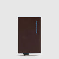 Piquadro Portacarte uomo automatico in pelle marrone Blue Square PP4825B2BLR