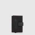 Piquadro Portacarte e portafoglio uomo automatico nero in tessuto con RFID PP5649S143R/N