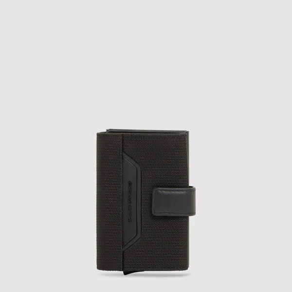 Piquadro Portacarte e portafoglio uomo automatico nero in tessuto con RFID PP5649S143R/N