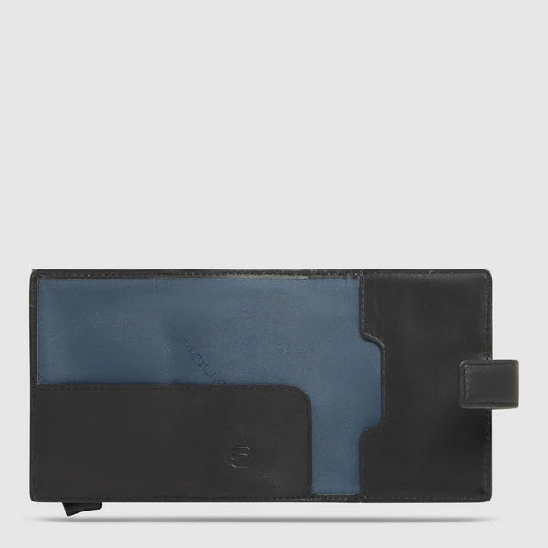 Piquadro Portacarte e portafoglio uomo automatico nero in tessuto con RFID PP5649S143R/N