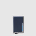Piquadro Portacarte MagSafe Blu in Alluminio e Pelle con RFID PP7072B2R