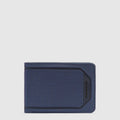 Piquadro Portafogli con porta documenti e monete in tessuto e pelle Blu RFID PU1392S143R