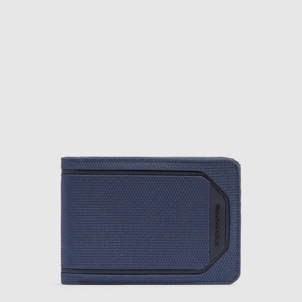 Piquadro Portafogli con porta documenti e monete in tessuto e pelle Blu RFID PU1392S143R