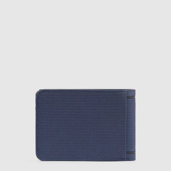 Piquadro Portafogli con porta documenti e monete in tessuto e pelle Blu RFID PU1392S143R