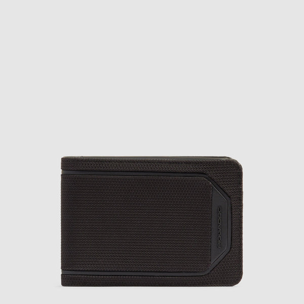 Piquadro Portafogli con porta documenti e monete in tessuto e pelle Nero RFID PU1392S143R
