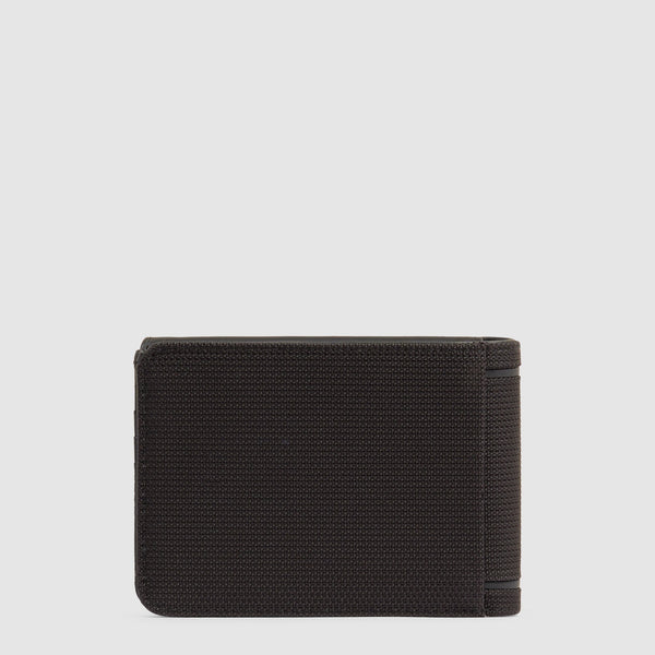 Piquadro Portafogli con porta documenti e monete in tessuto e pelle Nero RFID PU1392S143R