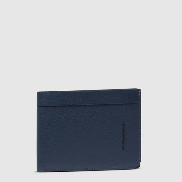 Piquadro Portafogli uomo in pelle  con porta documenti e portamonete Blu con RFID PU1392W137R
