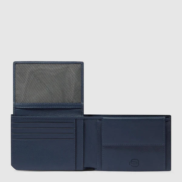 Piquadro Portafogli uomo in pelle  con porta documenti e portamonete Blu con RFID PU1392W137R