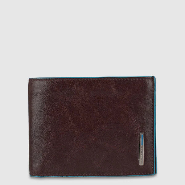 Piquadro Portafogli uomo in pelle Blue Square con portamonete Mogano con RFID PU257B2R