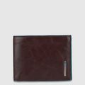 Piquadro Portafogli uomo in pelle Blue Square con portamonete Mogano con RFID PU257B2R